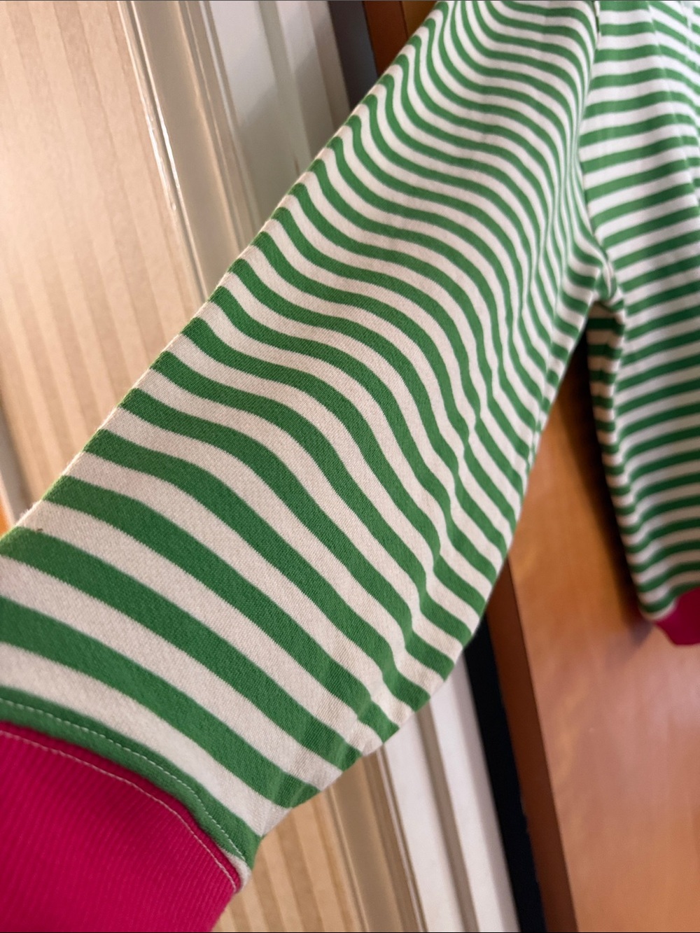 We The Free Green & White Striped Camden with Pink Trim Sz M WORN ONCE - Picture 3 of 4